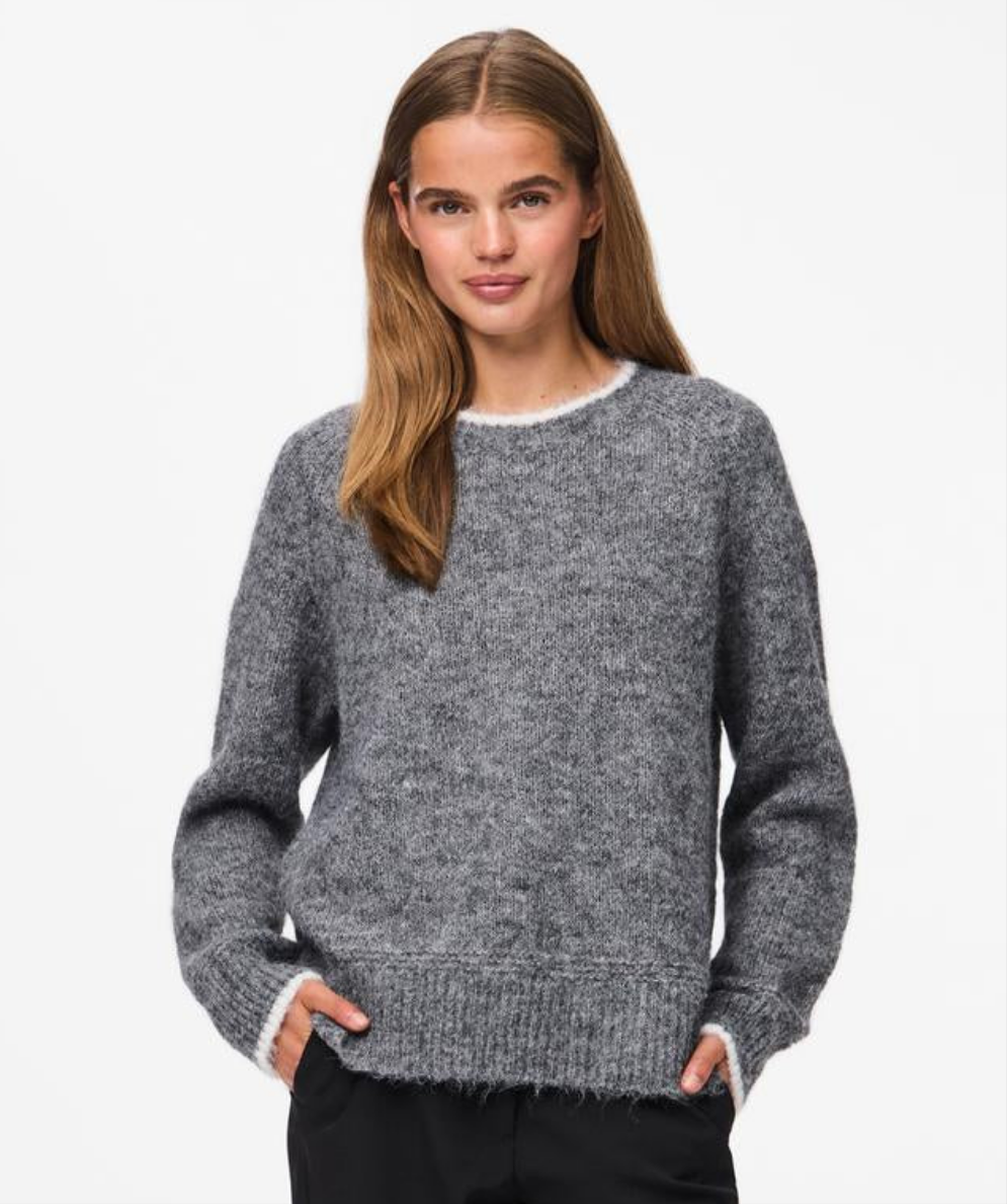 PCIVY Pullover - Medium Grey Melange